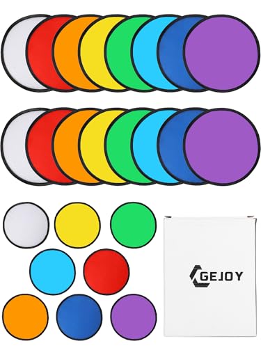 Gejoy 24 Pieces Foldable Flying Disc Fans Set Beach Flying Disc for Party Creative Gift Halloween Christmas New Year, 8 Colors