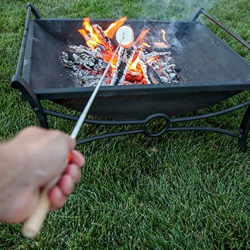 MalloMe Smores Sticks for Fire Pit Long - Marshmallow Roasting Sticks Smores Kit - Smore Skewers Hot Dog Fork Campfire Cooking Equipment, Camping Essentials S'mores Gear Outdoor Accessories 32" 5 Pack