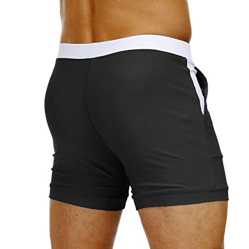 MAGNIVIT Men's Swimwear Swimsuits Solid Basic Long Swim Sport Trunks Board Shorts with Pockets