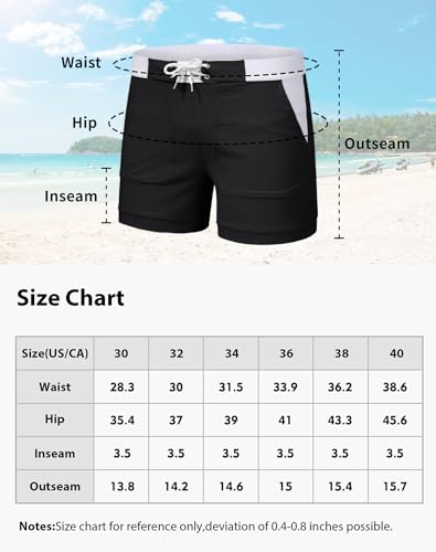 MAGNIVIT Men's Swimwear Swimsuits Solid Basic Long Swim Sport Trunks Board Shorts with Pockets