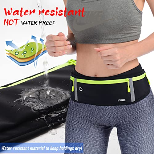 USHAKE Slim Running Belt, Workout Fanny Pack for Men Women,Exercise Waist Pack for Apple iPhone Holder, Runner Belt for Running Walking Cycling Camping Gym