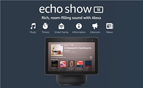 Amazon Echo Show 10 (3rd Gen) | HD smart display with premium sound, motion and Alexa | Charcoal