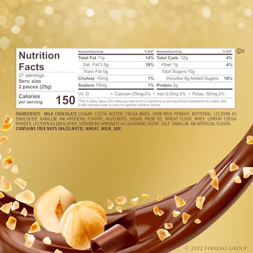 Ferrero Rocher, 42 Count, Premium Milk Chocolate Hazelnut, Chocolates for Gifting, 18.5 oz