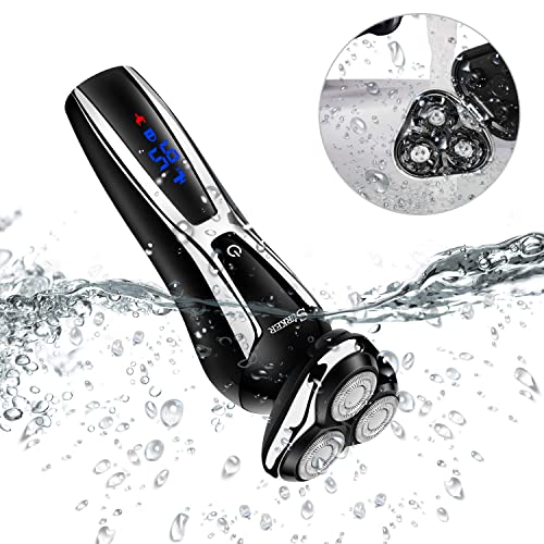 SURKER Electric Shaver Razor Cordless Beard Trimmer for Men Nose Hair Trimmer 3 in 1 Trimmer Grooming Kit Plus 1 Facial Cleansing Brush Waterproof USB Rechargeable Dry Wet