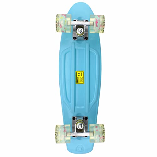 Skateboards Complete 22 Inch Mini Cruiser Retro Skateboard for Kids Boys Youths Beginners