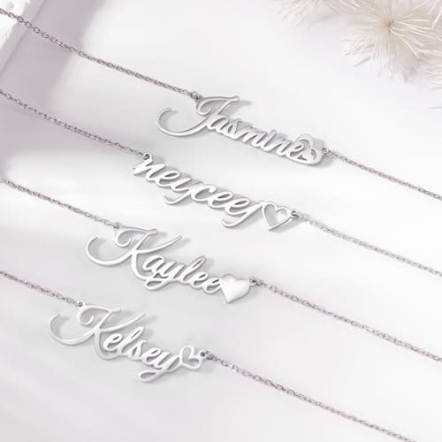 Custom Name Necklace Personalized Sterling Silver Necklaces for Women Customized Name Necklaces Pendant Jewelry Gifts for Women