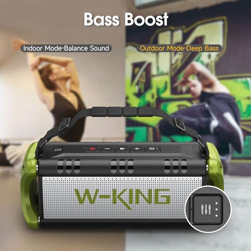 W-KING Bluetooth Speaker, 90W Peak 50W RMS Portable Speakers Bluetooth Wireless Loud, IPX6 Waterproof Outdoor Large Bluetooth Speaker Subwoofer/Bass Boost/DSP/40H Playtime/Stereo Pairing/Power Bank/TF