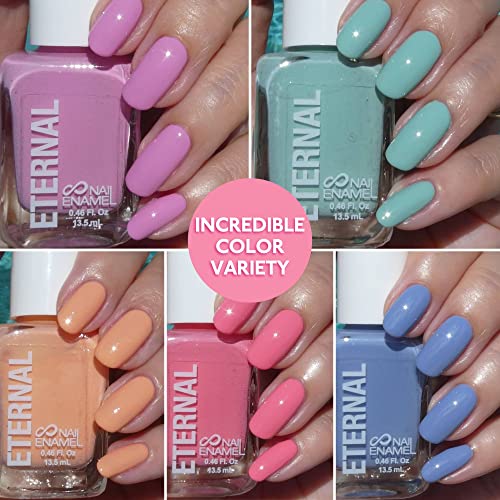 Eternal Pastel Nail Polish Sets for Women (CANDY PASTELS) - Pastel Nail Polish Set for Girls - Long Lasting & Quick Dry Nail Polish Set for Home DIY Manicure Pedicure - Made in USA, 13.5mL (Set of 5)