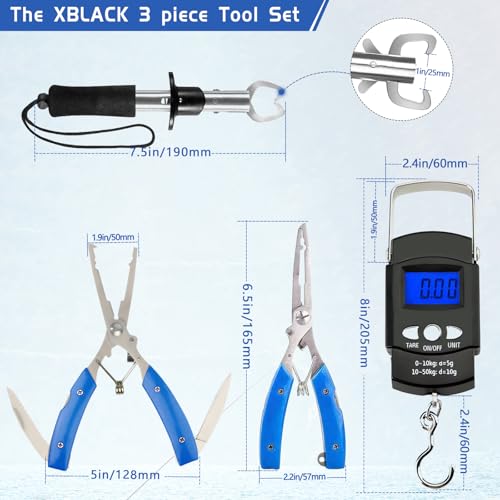 Fishing Tool Kit Fishing Pliers Fish Gripper Fishing Scale Fish Grip Tools Set Saltwater Resistant Fishing Gear (Simple set - A)