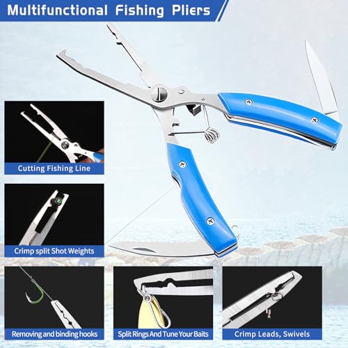 Fishing Tool Kit Fishing Pliers Fish Gripper Fishing Scale Fish Grip Tools Set Saltwater Resistant Fishing Gear (Simple set - A)