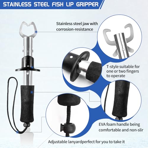 Fishing Tool Kit Fishing Pliers Fish Gripper Fishing Scale Fish Grip Tools Set Saltwater Resistant Fishing Gear (Simple set - A)