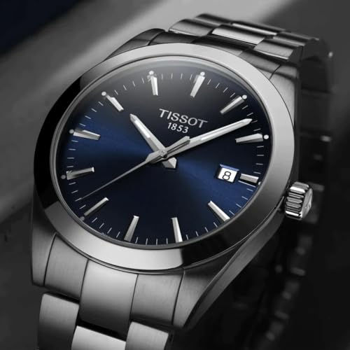 Tissot Mens Gentleman Stainless Steel Dress Watch Grey