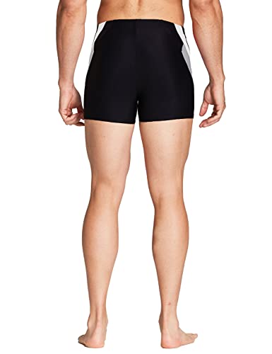 BALEAF Men's Square Leg Athletic Swim Jammers Durable Training Splice Team Swimsuit