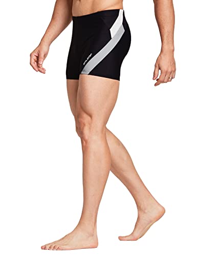 BALEAF Men's Square Leg Athletic Swim Jammers Durable Training Splice Team Swimsuit