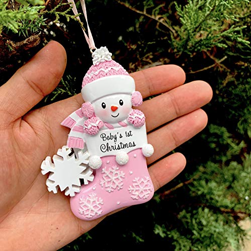 2024 Baby First Christmas Personalized Pink Ornament, Customized Baby Girl Ornament, Gift for Newborn