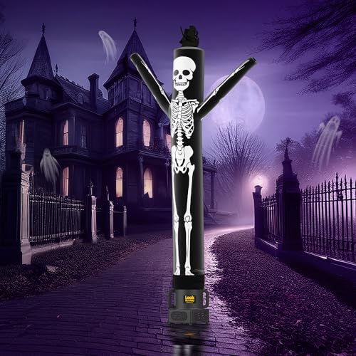 LookOurWay Air Dancers Inflatable Tube Man Set - 7ft Tall Wacky Waving Inflatable Dancing Tube Guy with Weather Resistant Blower- Halloween Themed - Skeleton