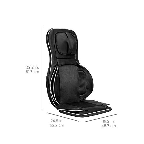 Best Choice Products Air Compression Shiatsu Neck Back Massager Seat Chair Pad Massage Cushion, 2D/3D Kneading with Heat, Rolling & Spot Massage - for Full Body Pain Relief