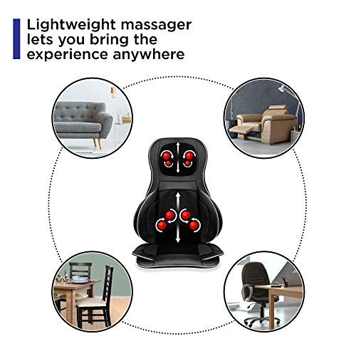 Best Choice Products Air Compression Shiatsu Neck Back Massager Seat Chair Pad Massage Cushion, 2D/3D Kneading with Heat, Rolling & Spot Massage - for Full Body Pain Relief