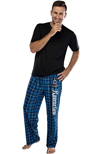 Harry Potter Adult Mens' Ravenclaw House Crest Plaid Pajama Pants (X-Large)