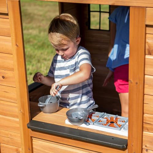 Backyard Discovery Sweetwater All Cedar Wooden Playhouse, Light Brown