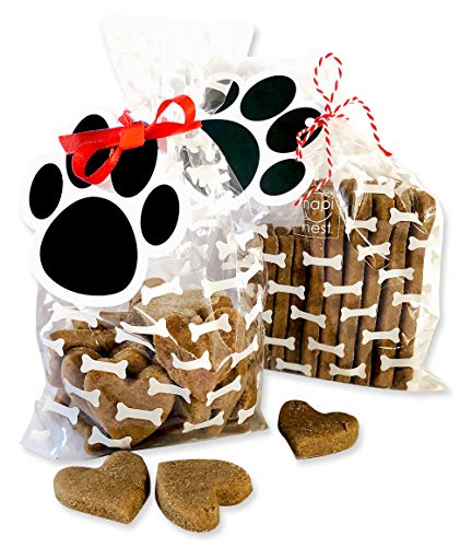 Hapinest Make Your Own Homemade Dog Treats Kit, Dog Treat Maker, Dog Cookie Cutters, 24 Gift Bags & Tags, Dog Biscuit Roller & 3 All Natural Dog Treat Recipes, Dog Bone Cookie Cutters for Treats Food