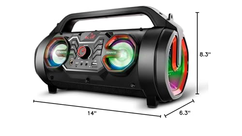 Portable Bluetooth Speaker with Subwoofer, Wireless Speakers with Booming Bass, FM Radio, RGB Lights, EQ, Stereo Sound, 10H Playtime, 30W Loud Speaker for Home, Outdoor, Party, Travel, Camping, Gifts