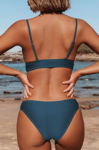 CUPSHE Women Bikini Set Solid Color Sexy Triangle Two Piece Swimsuit