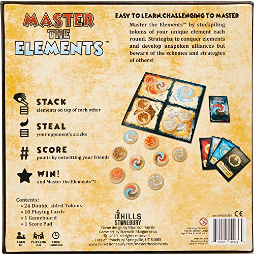 Master The Elements Novelty Board Game of Strategy and Chance - Perfect Family Friendly Game for Adults, Teens & Kids Ages 8 Years and Older, 2 to 6 Players Compete to Outwit Their Opponents