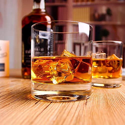 Farielyn-X Whiskey Glasses-Premium 11 OZ Scotch Glasses Set of 6 /Old Fashioned Whiskey Glasses/Great Gift for Scotch Lovers/Style Glassware for Bourbon/Rum glasses/Bar Tumbler Whiskey Glasses, Clear