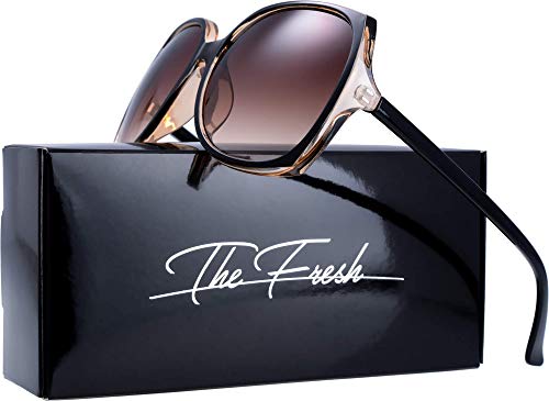 The Fresh Women's Oversized Square Jackie O Cat Eye Hybrid Butterfly Fashion Sunglasses - Exquisite Packaging