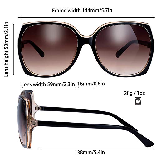 The Fresh Women's Oversized Square Jackie O Cat Eye Hybrid Butterfly Fashion Sunglasses - Exquisite Packaging