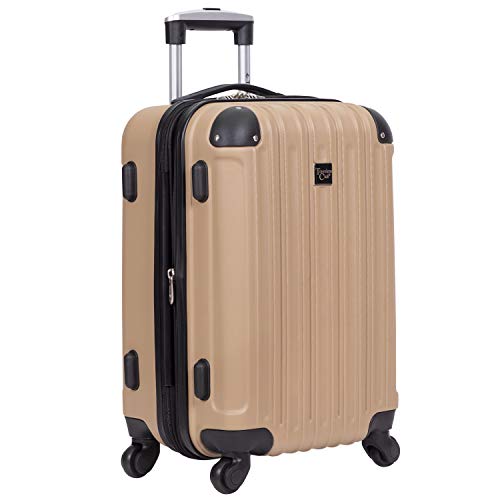 Travelers Club Midtown Hardside Luggage Travel, Tan, 4-Piece Set