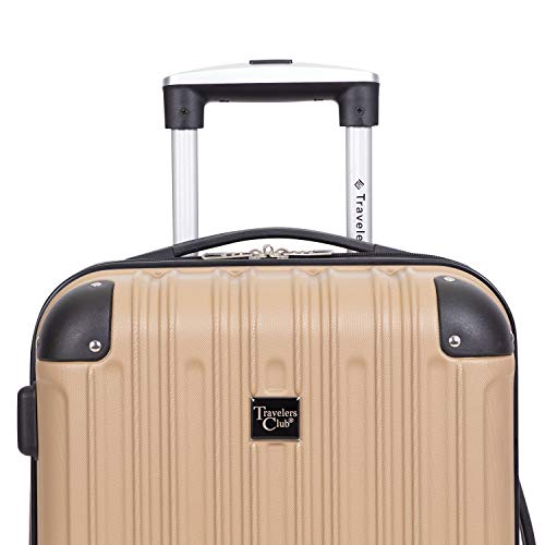 Travelers Club Midtown Hardside Luggage Travel, Tan, 4-Piece Set