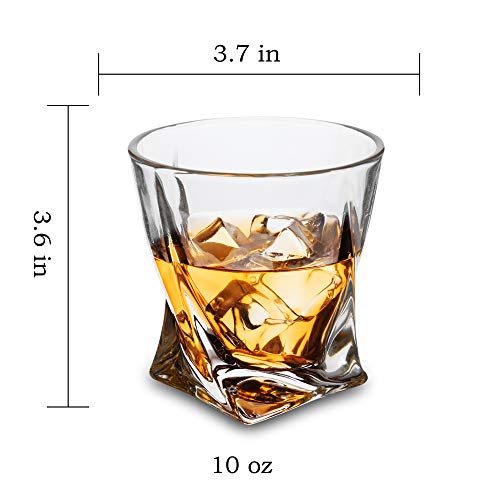 KANARS Crystal Whiskey Glass - Set of 6 Rocks Glasses 10 Oz in Luxury Box - Lowball Bar Tumblers for Scotch Cocktail Irish Whisky Cognac Rum - Christmas Gifts for Men Dad - Ultra Clear