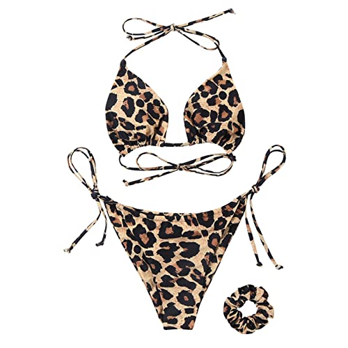 SUUKSESS Women String Bikini Set Tie Side Thong Sexy Halter Swimsuits 2 Pieces