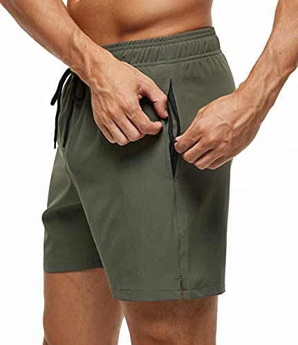 Tyhengta Men's Swim Trunks Quick Dry Beach Shorts with Zipper Pockets and Mesh Lining