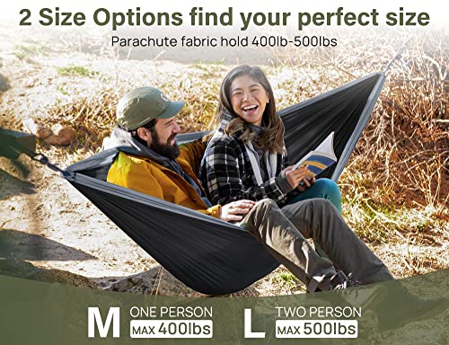 Kootek Camping Hammock, Camping Essentials, Lightweight Portable Double & Single Hammock with Tree Straps, Camping Gear for Outside Hiking Camping Beach Backpack Travel