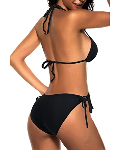 Tempt Me Women Triangle Bikini Sets Halter Two Piece Sexy Swimsuit String Tie Side Bathing Suit