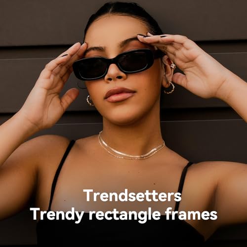 Dollger Rectangle Sunglasses for Women Men Trendy Retro Fashion Sunglasses UV 400 Protection Square Fram