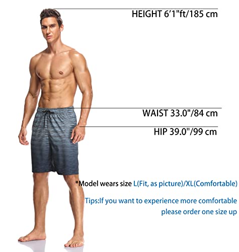 Flytop Mens Swim Trunks Quick Dry Board Shorts with Zipper Pockets Bathing Suit