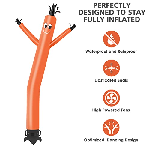 MOUNTO 10ft Inflatable Dancer Waving Tube Man Puppet for Store Sign (Orange)