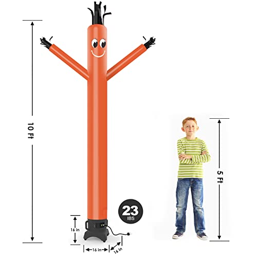 MOUNTO 10ft Inflatable Dancer Waving Tube Man Puppet for Store Sign (Orange)