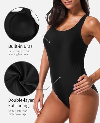 beautyin Women's Pro One Piece Athletic Bathing Suit Color Block Swimsuit