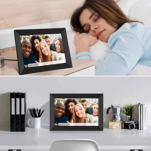 32GB FRAMEO 10.1 Inch Smart WiFi Digital Photo Frame 1280x800 IPS LCD Touch Screen, Auto-Rotate Portrait and Landscape, Built in 32GB Memory, Share Moments Instantly via Frameo App from Anywhere