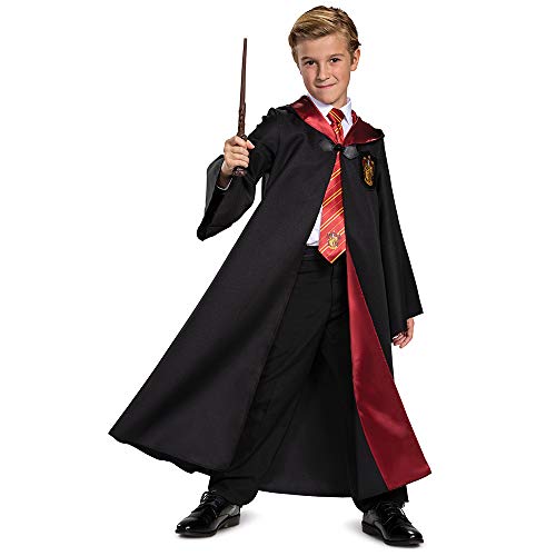 Disguise Harry Potter Gryffindor Robe Deluxe Children's Costume Accessory, Black & Red, Kids Size Large (10-12)