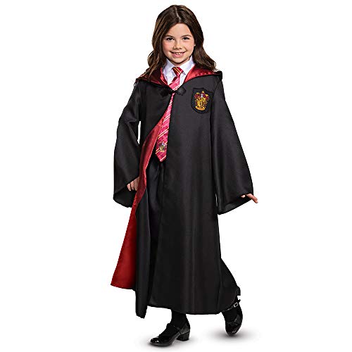 Disguise Harry Potter Gryffindor Robe Deluxe Children's Costume Accessory, Black & Red, Kids Size Large (10-12)