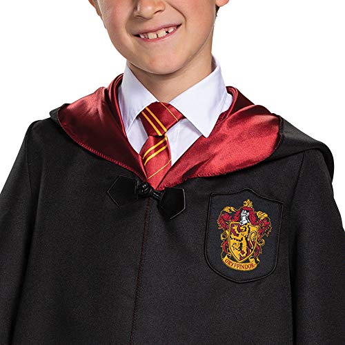 Disguise Harry Potter Gryffindor Robe Deluxe Children's Costume Accessory, Black & Red, Kids Size Large (10-12)