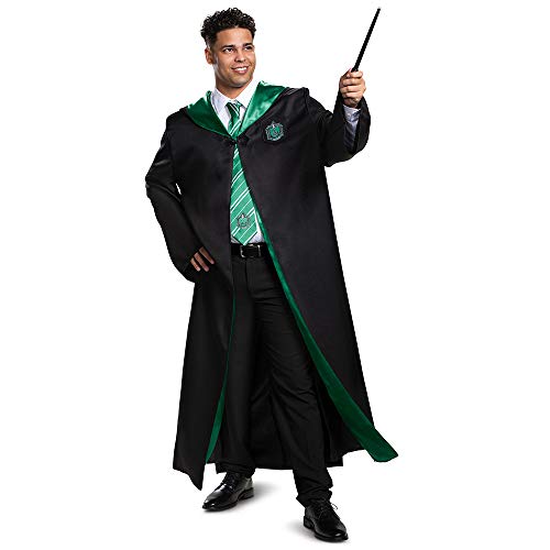 Disguise unisex adult Slytherin Costume Outerwear, Black & Green, XL 42-46 US