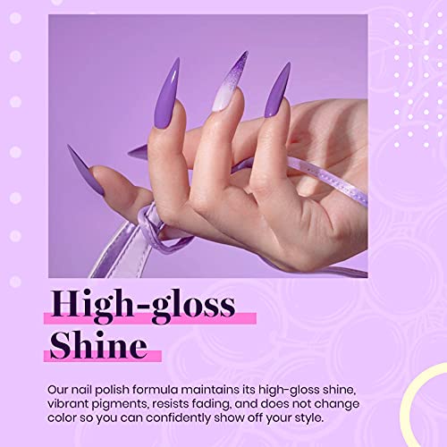 Beetles Purple Gel Nail Polish Set, 6 Colors Gel Polish Purple Glitter Summer Pastel Pink Nail Polish Soak Off U v LED Gel Nail Kit Diy Nail Art Manicure at Home Gift for Women, 2024 New Trend