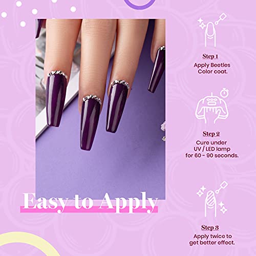 Beetles Purple Gel Nail Polish Set, 6 Colors Gel Polish Purple Glitter Summer Pastel Pink Nail Polish Soak Off U v LED Gel Nail Kit Diy Nail Art Manicure at Home Gift for Women, 2024 New Trend